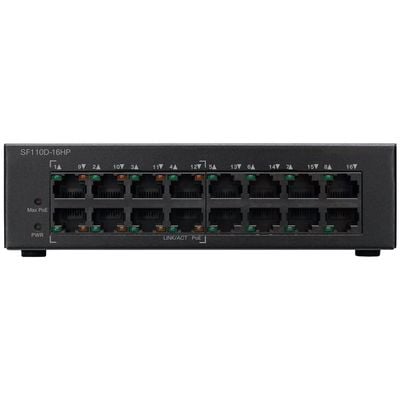 Cisco 110 Series SF110D-16HP-EU Unmanaged Switches with Zero Configuration Required