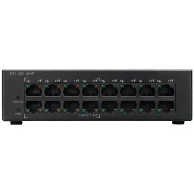 Cisco 110 Series SF110D-16HP-EU Unmanaged Switches with Zero Configuration Required
