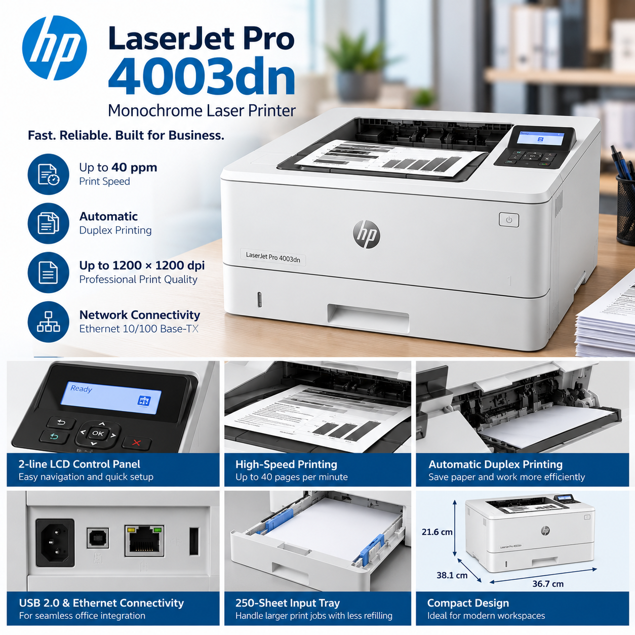 HP LaserJet Pro 4003dn Printer